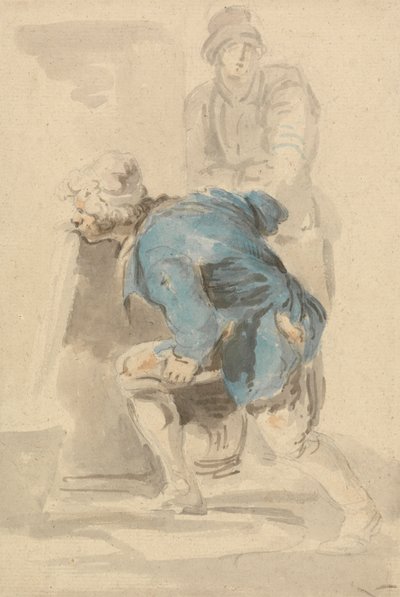 Hombre bebiendo de un caño de Nicholas Pocock