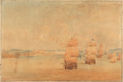 Pocock, La flota inglesa remontando el estrecho el 28 de marzo de 1801 de Nicholas Pocock