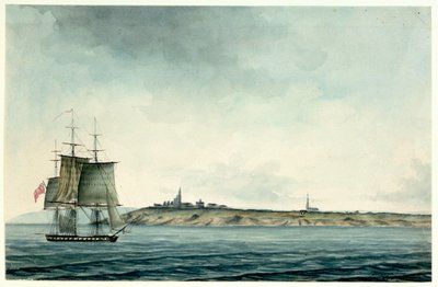 Buque de SM de sexta clase navegando por la costa inglesa de Nicholas Pocock