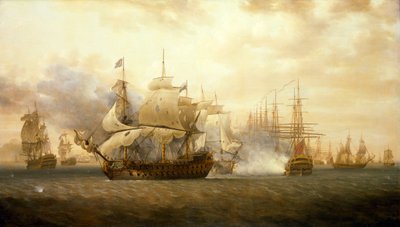 La batalla de Frigate Bay, 26 de enero de 1782 de Nicholas Pocock