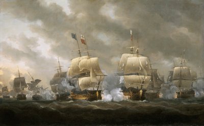 La batalla de la bahía de Quiberon, 20 de noviembre de 1759 de Nicholas Pocock
