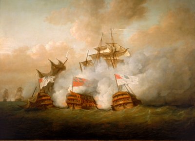 El "Brunswick" y el "Vengeur du Peuple" en la batalla del 1 de junio de 1794 de Nicholas Pocock