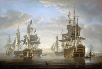 Flota de buques de guerra de la que Horatio Nelson (1758-1805) fue capitán durante las guerras revolucionarias y napoleónicas (1793-1805). de Nicholas Pocock