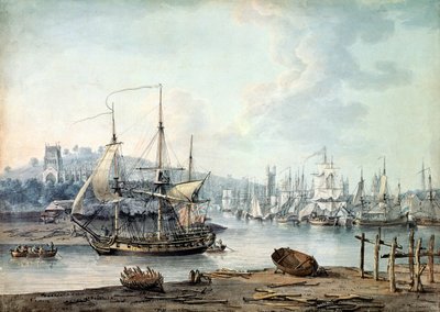 Remolcando un buque de guerra fuera del puerto de Bristol de Nicholas Pocock