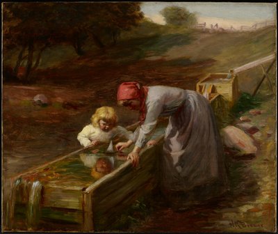 En el manantial, c.1895 (óleo sobre lienzo) de Nicholas Richard Brewer