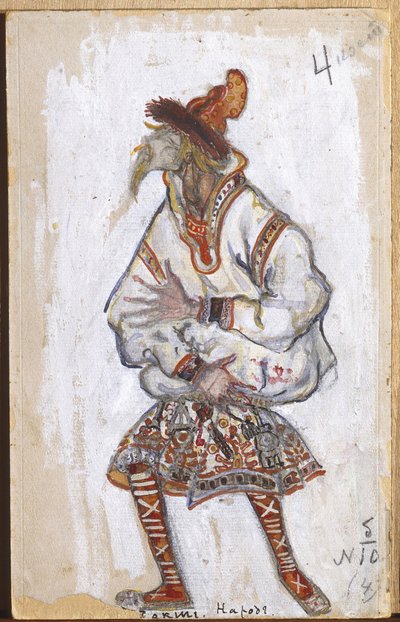 Diseño de vestuario para el ballet de Igor Stravinsky "La consagración de la primavera", 1912 de Nicholas Roerich