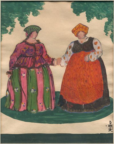 Diseño de vestuario para la ópera "El cuento del zar Saltán" de Rimsky-Korsakov, 1919 de Nicholas Roerich