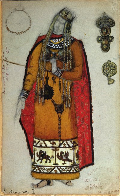 Diseño de vestuario para "Tristán e Isolda" de Wagner, 1912 de Nicholas Roerich