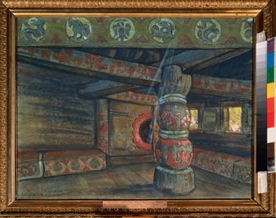 Decoración preparatoria para la ópera ""Prince Igor"" de Alexander Borodin (Borodin) (1833-1887). Obra de Nicolas (Nicholas) Roerich (1874-1947), gouache y pastel sobre papel de Nicholas Roerich
