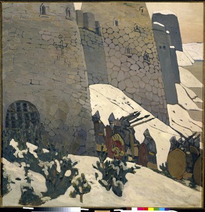 El reloj. Pintura de Nicholas Roerich (1874-1947), óleo sobre lienzo de Nicholas Roerich
