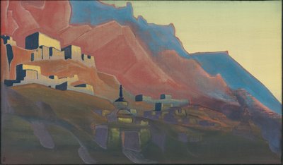 Ladakh, atardecer, serie "Montañas sagradas", 1933 de Nicholas Roerich
