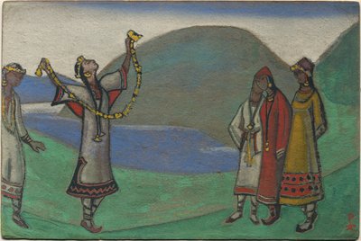 Doncellas, decorado y diseño de vestuario para el ballet de Stravinsky "La consagración de la primavera", 1944 de Nicholas Roerich