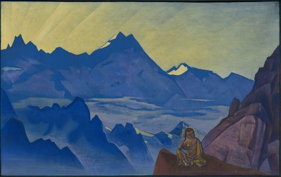 Milarepa, el que escuchó, serie "Banderas del Este", 1925 de Nicholas Roerich