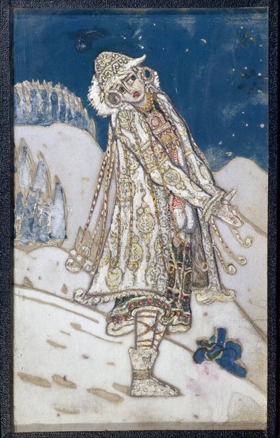 Proyecto de vestuario para la obra La demoiselle des neiges de Alexandre Ostrovski (1823-1886). (Diseño de vestuario para la obra de teatro Snow Maiden, de A. Ostrovsky). Obra de Nicholas Roerich (1874-1947), témpera sobre papel de Nicholas Roerich