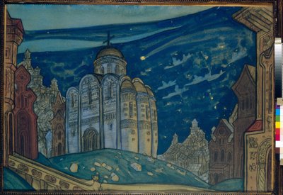 Puedes. Decoración para la ópera "" Prince Igor "" de Alexandre Borodine (Borodin) (1833-1887). Obra de Nicolas (Nicholas) Roerich (1874-1947), gouache y témpera sobre papel de Nicholas Roerich