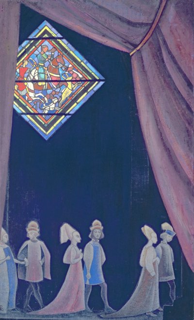 Boceto para la Ópera de Richard Wagner "Tristán e Isolda" de Nicholas Roerich