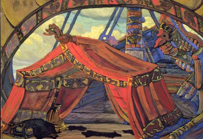 Diseño escénico para "Tristán e Isolda" de Wagner, 1912 de Nicholas Roerich