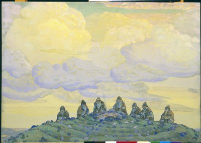 El Gran Sacrificio: decorado para el ballet "La consagración de la primavera" de Igor Stravinsky, 1910 de Nicholas Roerich