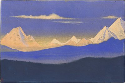 El Himalaya por Roerich, Nicholas (1874-1947). Témpera sobre cartón, medidas : 30,5x45,7 de Nicholas Roerich