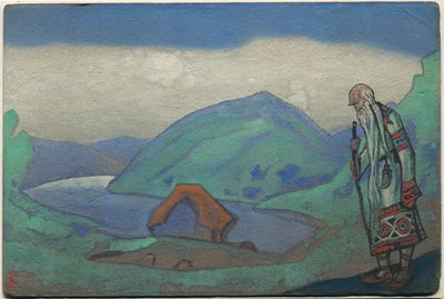 El sabio, decorado y diseño de vestuario para el ballet "La consagración de la primavera" de Stravinsky, 1944 de Nicholas Roerich