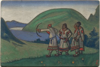 Jóvenes, decorado y diseño de vestuario para el ballet "La consagración de la primavera" de Stravinsky, 1944 de Nicholas Roerich