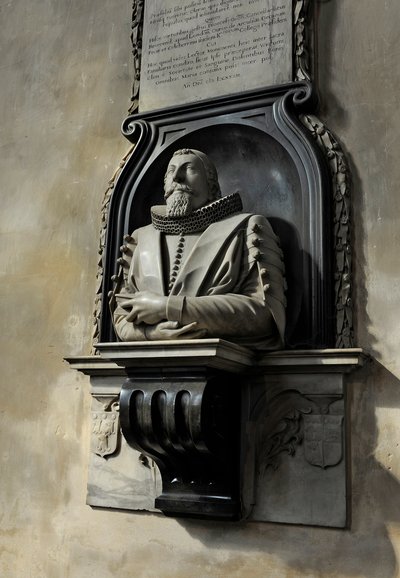 Memorial a Hugo Barker, 1632 de Nicholas Stone