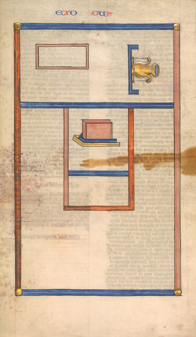 Plano del Tabernáculo, una de seis hojas ilustradas de la Postilla de Nicholas of Lyra