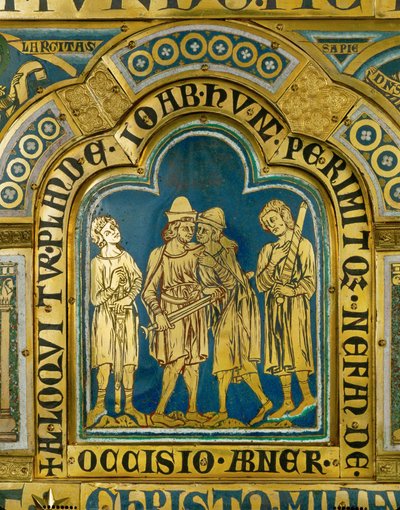 Joab asesina a Abner, antiguo general del rey Saúl, que se pasó al rey David. de Nicholas of Verdun