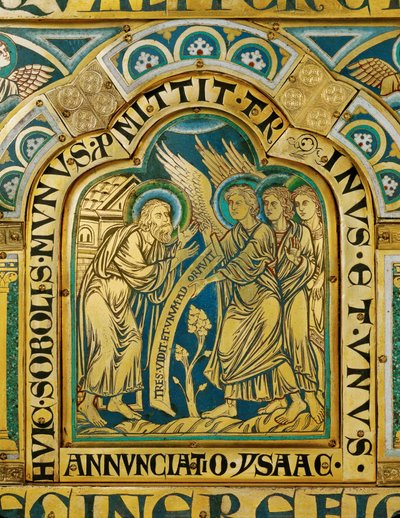 Los tres ángeles visitan a Abraham ... de Nicholas of Verdun