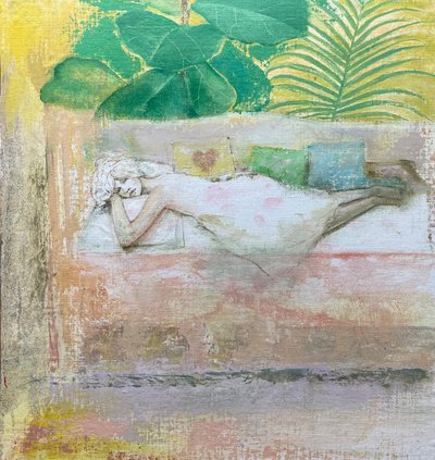 Daybed, 2022-23 (óleo sobre tabla) de Nick Williams