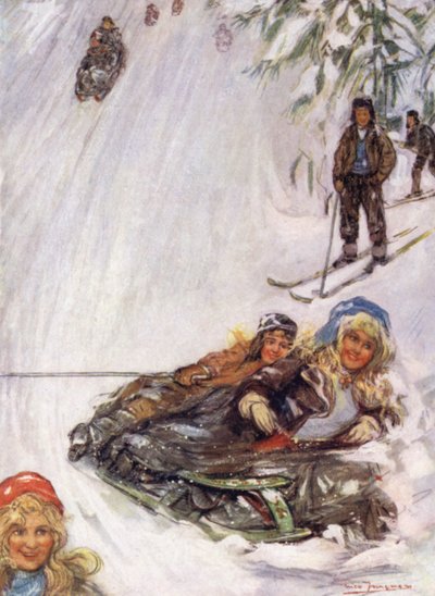 Noruega: Chicas en trineo volcado, Holmencollen de Nico Jungman