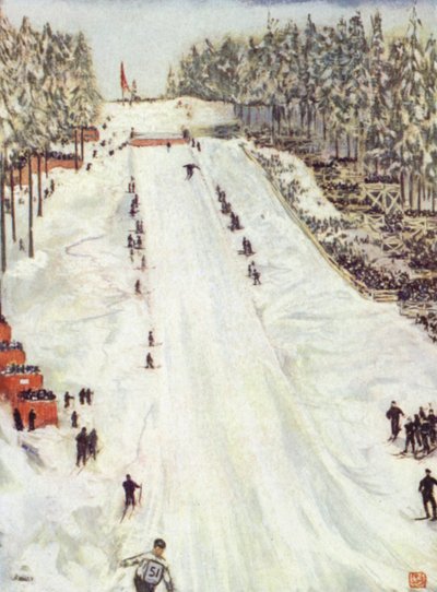 Noruega: Deportes de esquí, el Gran Día de Holmencollen fuera de Christiania de Nico Jungman