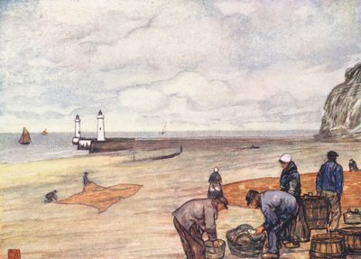 Pescadores en Fecamp (litografía en color) de Nico Jungmann