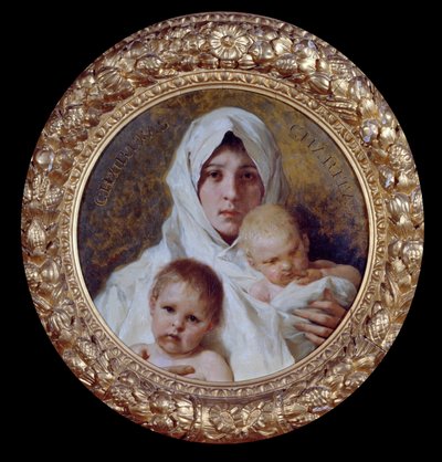 Alegoría de la caridad Mujer con dos niños de Nicolo Barabino
