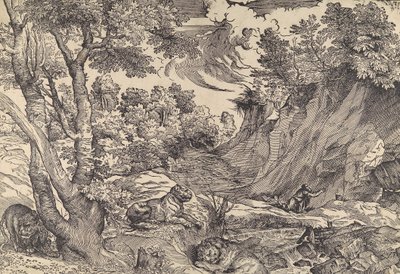 San Jerónimo en el desierto, mediados del siglo XVI de Nicolò Boldrini.