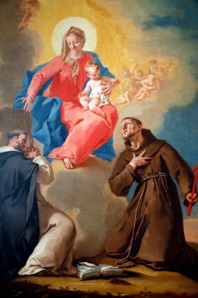 La Galería Nacional. Nuestra Señora del Rosario con San Domingo y San Francisco de Asís. Nicola Grassi. Siglo XVIII. Liubliana. Eslovenia. de Nicolò Grassi