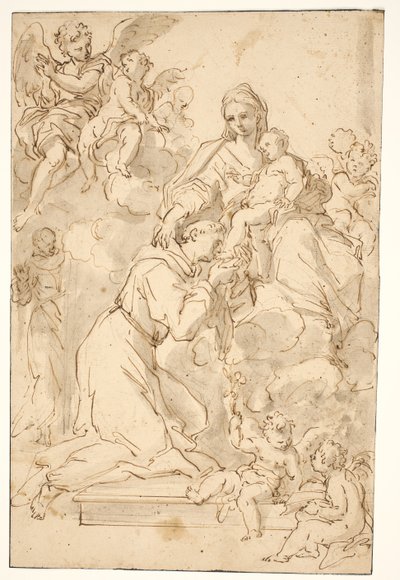 Madonna y el Niño con San Antonio de Padua de Nicolò Ricciolini