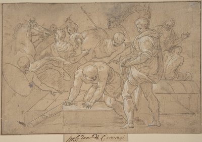 Escena histórica, estudio de composición para la Capilla de Guise, siglo XVI de Nicolò dell