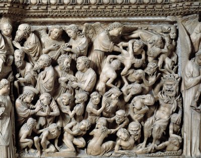 Arte gótico: Juicio final, Condenados en el infierno (detalle) de Nicola Pisano