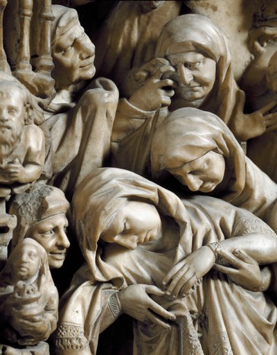 Arte gótico: “La Crucifixión” Detalle del relieve del púlpito de mármol de Nicola Pisano (1215/20-1278/84) (detalle) 1266-1268 - Catedral de Siena de Nicola Pisano