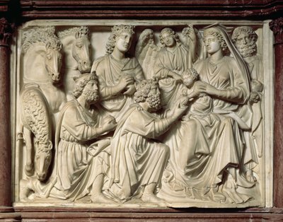 Relieve que representa la Adoración de los Magos del púlpito, 1260 de Nicola Pisano