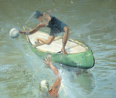 Bailarina en un barco, 2021 (óleo sobre lienzo) de Nicola Pucci