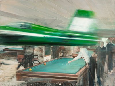 Sala de billar, 2016 (óleo sobre lienzo) de Nicola Pucci