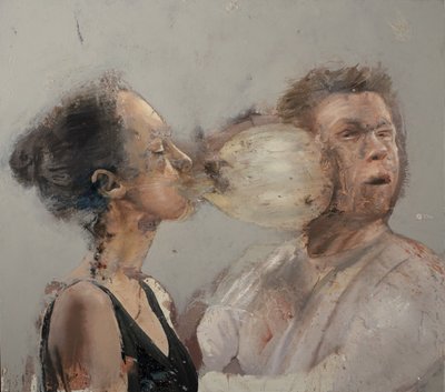 Bubble boxer girl II, 2022 (óleo sobre lienzo) de Nicola Pucci