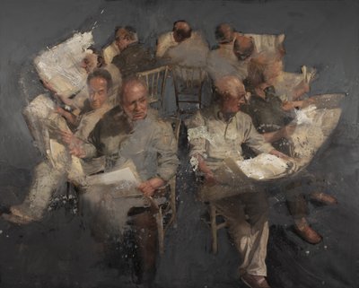 Lectura diaria, 2021 (óleo sobre lienzo) de Nicola Pucci