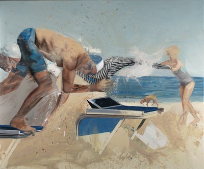 Salida con tela, 2021 (óleo sobre lienzo) de Nicola Pucci