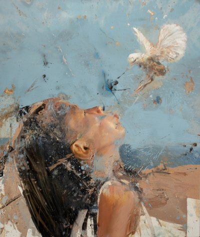 Lección de vuelo VI, 2022 (óleo sobre lienzo) de Nicola Pucci