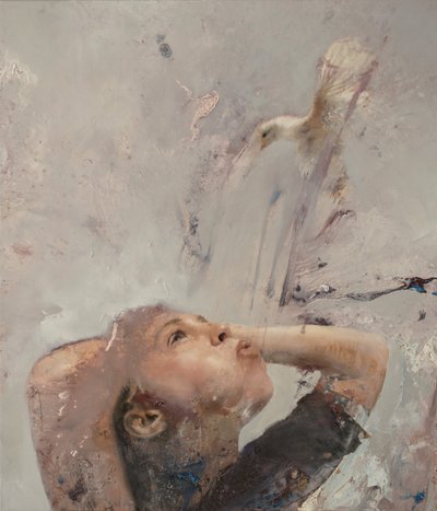 Lección de vuelo IV, 2020 (óleo sobre lienzo) de Nicola Pucci