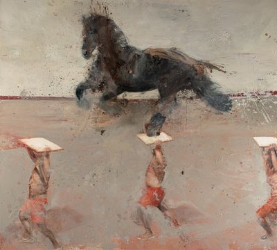 Caballo al galope, 2021 (óleo sobre lienzo) de Nicola Pucci