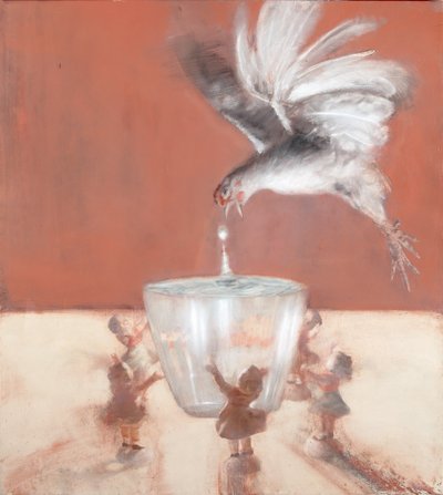 Gallo con jarrón, 2013 (óleo sobre lienzo) de Nicola Pucci
